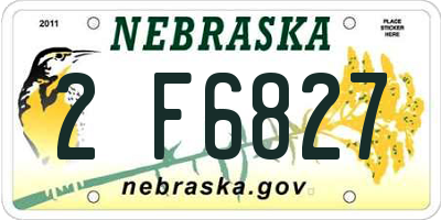 NE license plate 2F6827