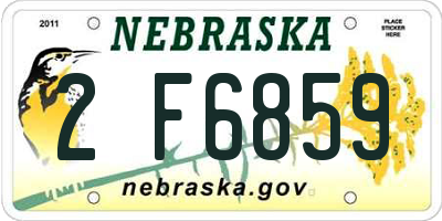NE license plate 2F6859