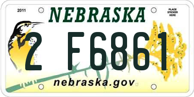 NE license plate 2F6861