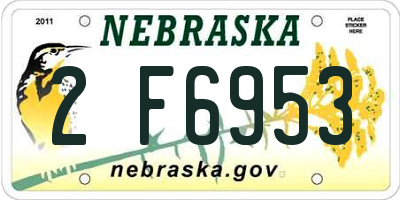 NE license plate 2F6953