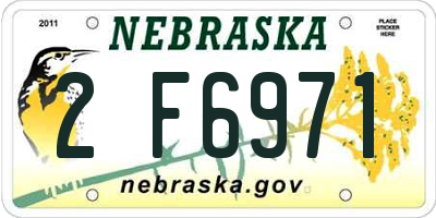 NE license plate 2F6971