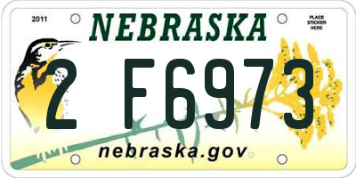 NE license plate 2F6973