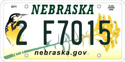 NE license plate 2F7015