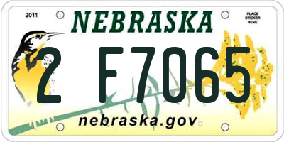 NE license plate 2F7065