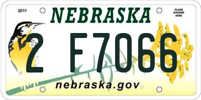NE license plate 2F7066