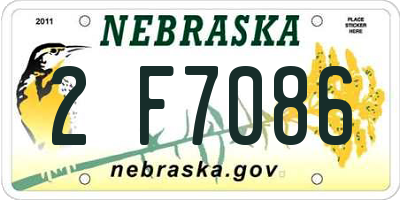 NE license plate 2F7086