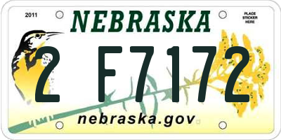 NE license plate 2F7172