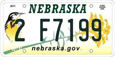 NE license plate 2F7199