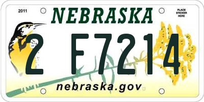 NE license plate 2F7214