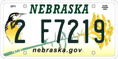 NE license plate 2F7219