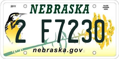 NE license plate 2F7230