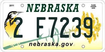NE license plate 2F7239