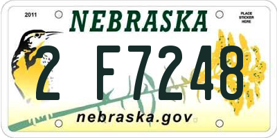 NE license plate 2F7248
