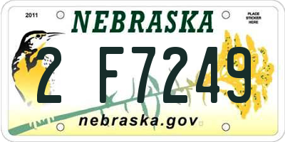 NE license plate 2F7249