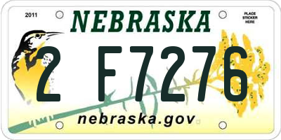NE license plate 2F7276
