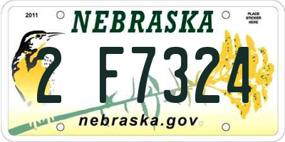 NE license plate 2F7324