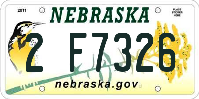 NE license plate 2F7326