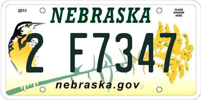 NE license plate 2F7347