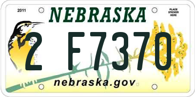 NE license plate 2F7370