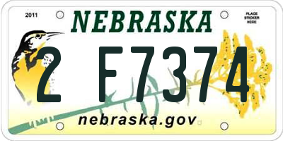 NE license plate 2F7374