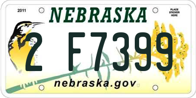 NE license plate 2F7399