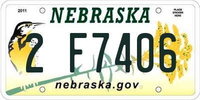 NE license plate 2F7406
