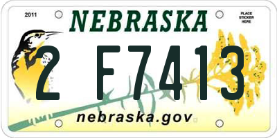 NE license plate 2F7413