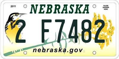NE license plate 2F7482