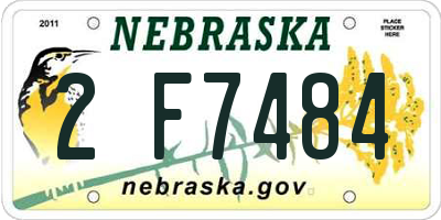 NE license plate 2F7484