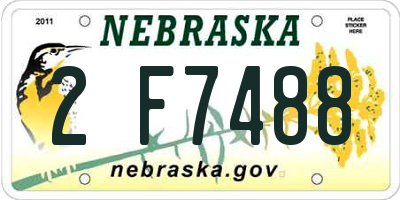 NE license plate 2F7488