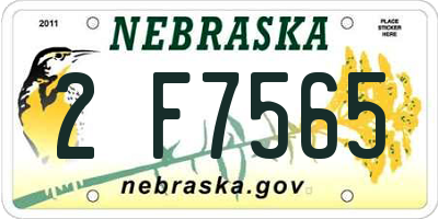NE license plate 2F7565
