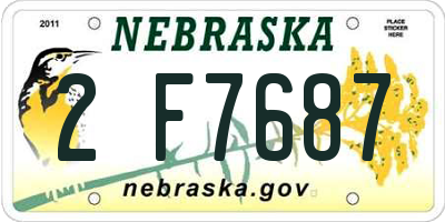 NE license plate 2F7687