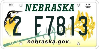 NE license plate 2F7813