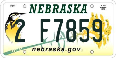 NE license plate 2F7859