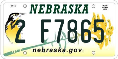 NE license plate 2F7865