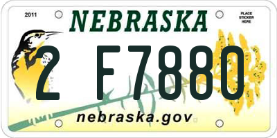 NE license plate 2F7880