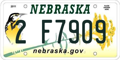 NE license plate 2F7909