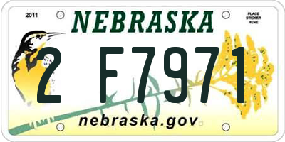 NE license plate 2F7971