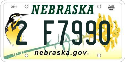 NE license plate 2F7990