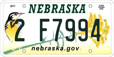 NE license plate 2F7994