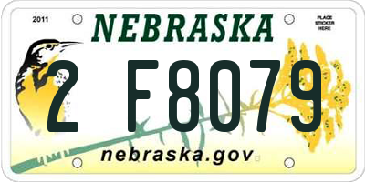 NE license plate 2F8079