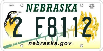 NE license plate 2F8112