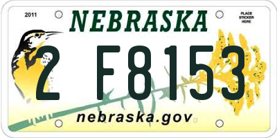 NE license plate 2F8153