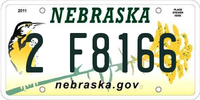 NE license plate 2F8166