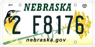 NE license plate 2F8176