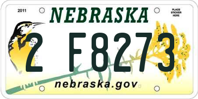 NE license plate 2F8273