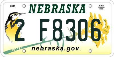 NE license plate 2F8306