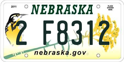 NE license plate 2F8312