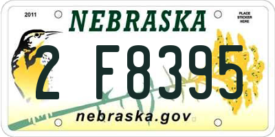 NE license plate 2F8395
