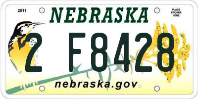 NE license plate 2F8428